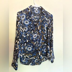 Express Portofino Button Up Shirt Size Extra Small Paisley Long Sleeve Work Wear